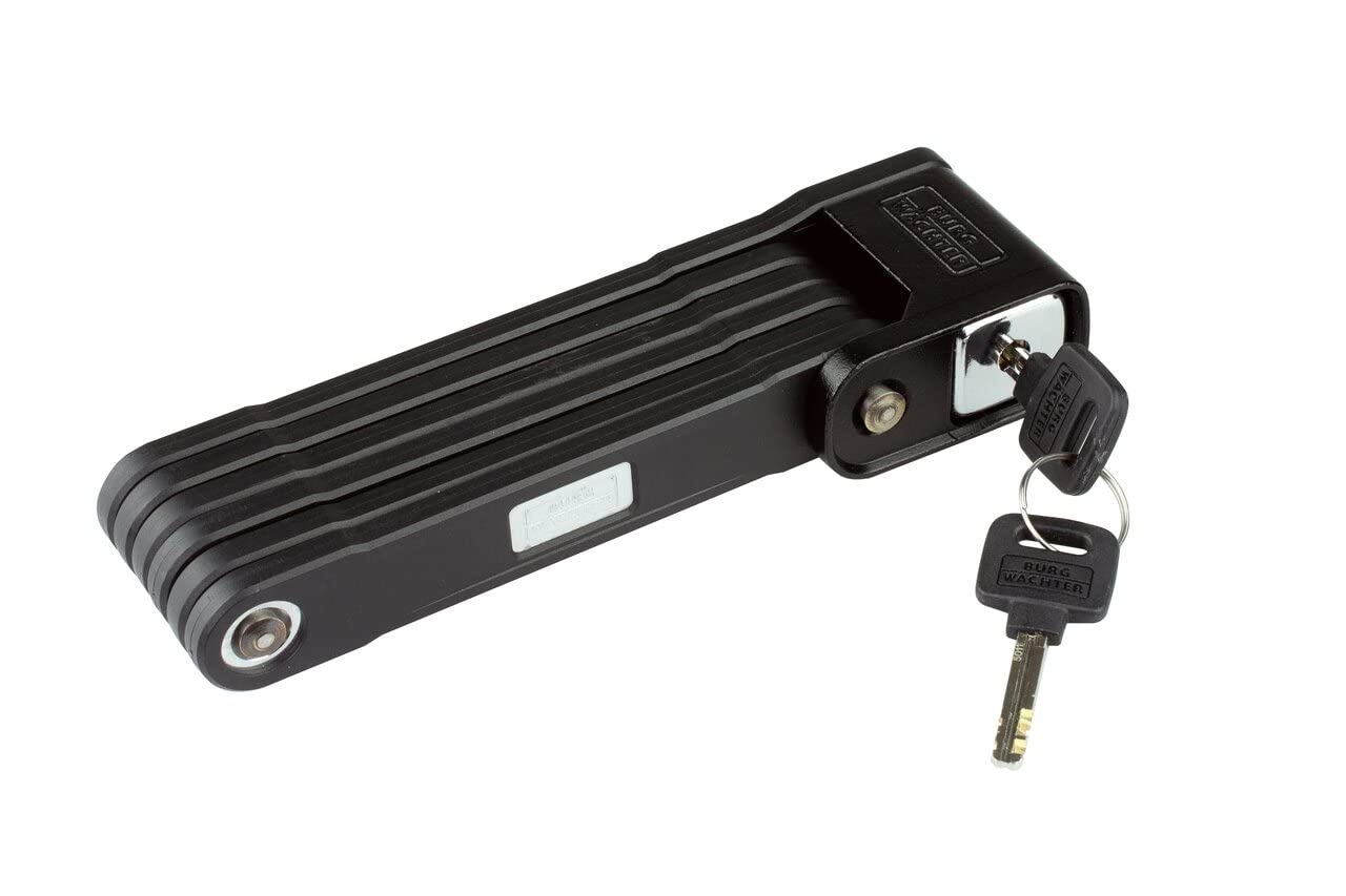 Burg-Wächter 790 90 Black składane zapięcie rowerowe z uchwytem i kluczem, e-bike, zabezpieczenie przed przewierceniem, wysokie bezpieczeństwo, długość 90 cm, kolor czarny