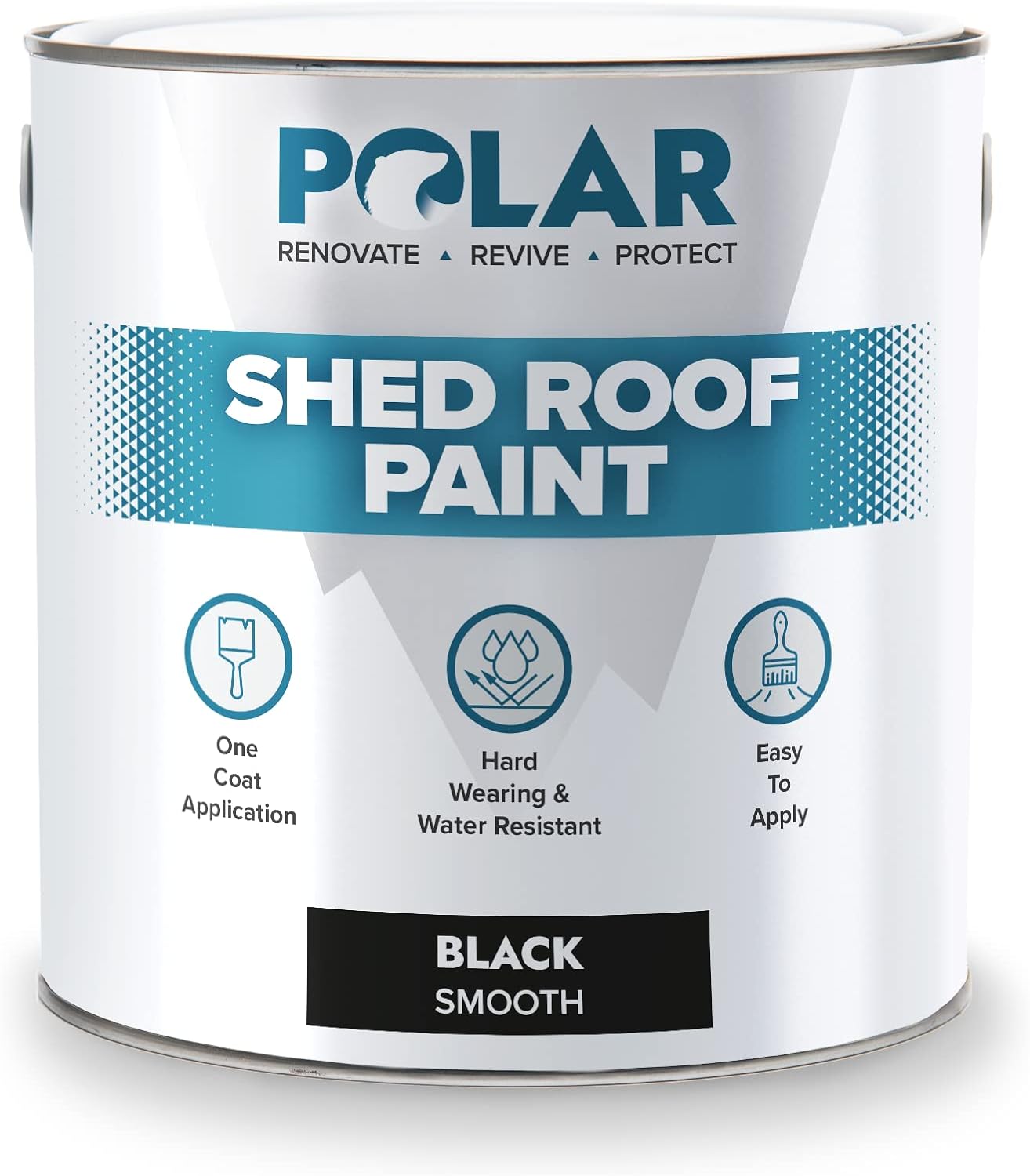 Polar Shed Roof Paint Black 2.5 Litres Ideal for Felt, Shed