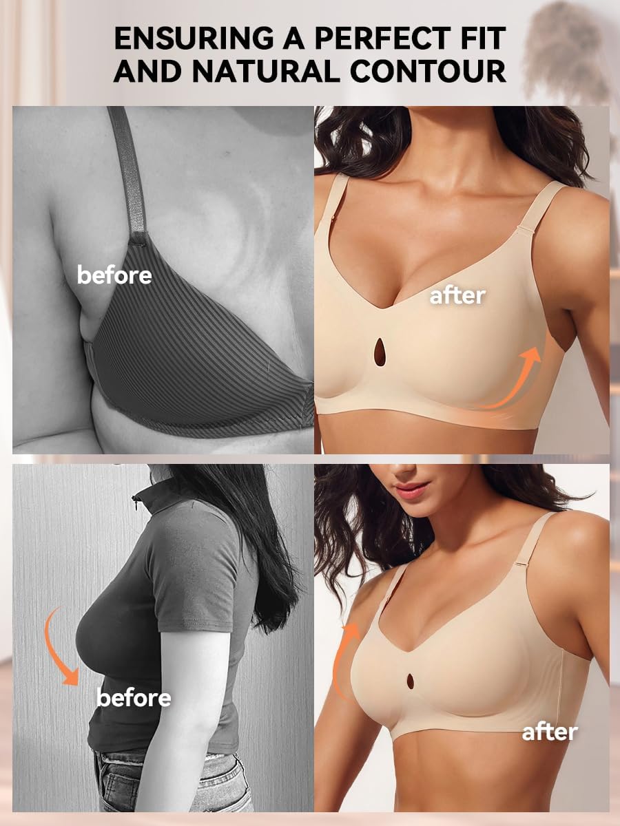 Wireless Jelly Bra Gel Push Up Band Cup Sizes Teardrop Contour Bras for Women No Underwire T Shirt Bra - Image 4