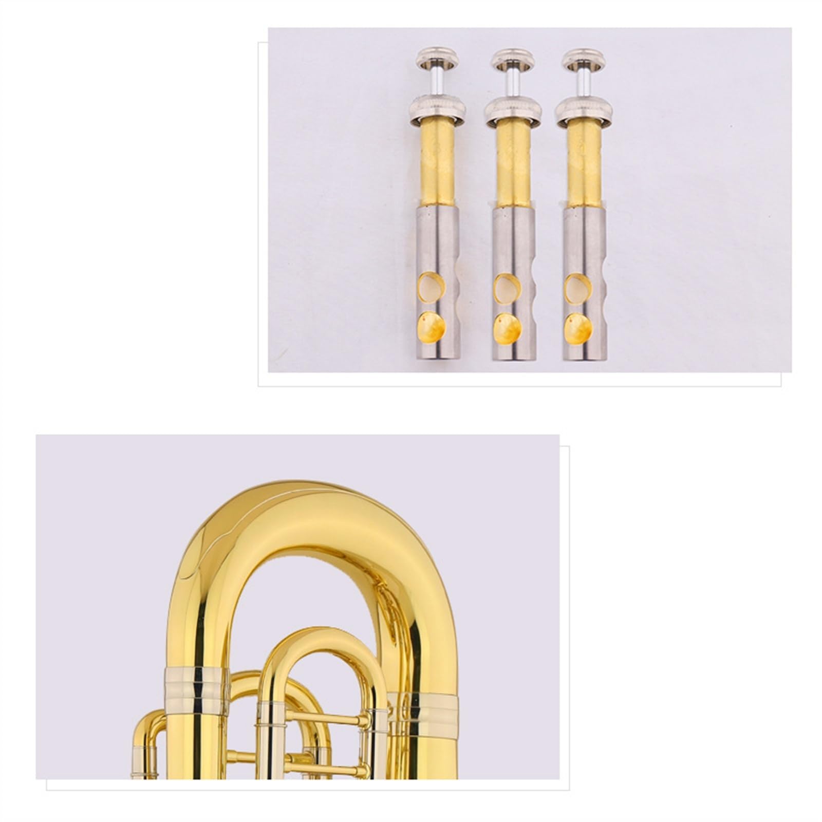 Euphonium Aus Messing, Goldfarben Lackiert, Professionelles Euphonium Mit 3+1 Tasten Und Zubehör Euphonium für Anfänger