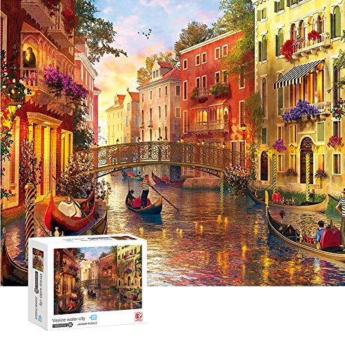 ENYACOS Puzzle 1000 Teile Venice Landschaft,Geschicklichkeitsspiel für die ganze Familie, Klassische Puzzles 1000 Teile,Farbenfrohes Puzzle für Erwachsene und Kinder ab 14 Jahren. (A1) Cover