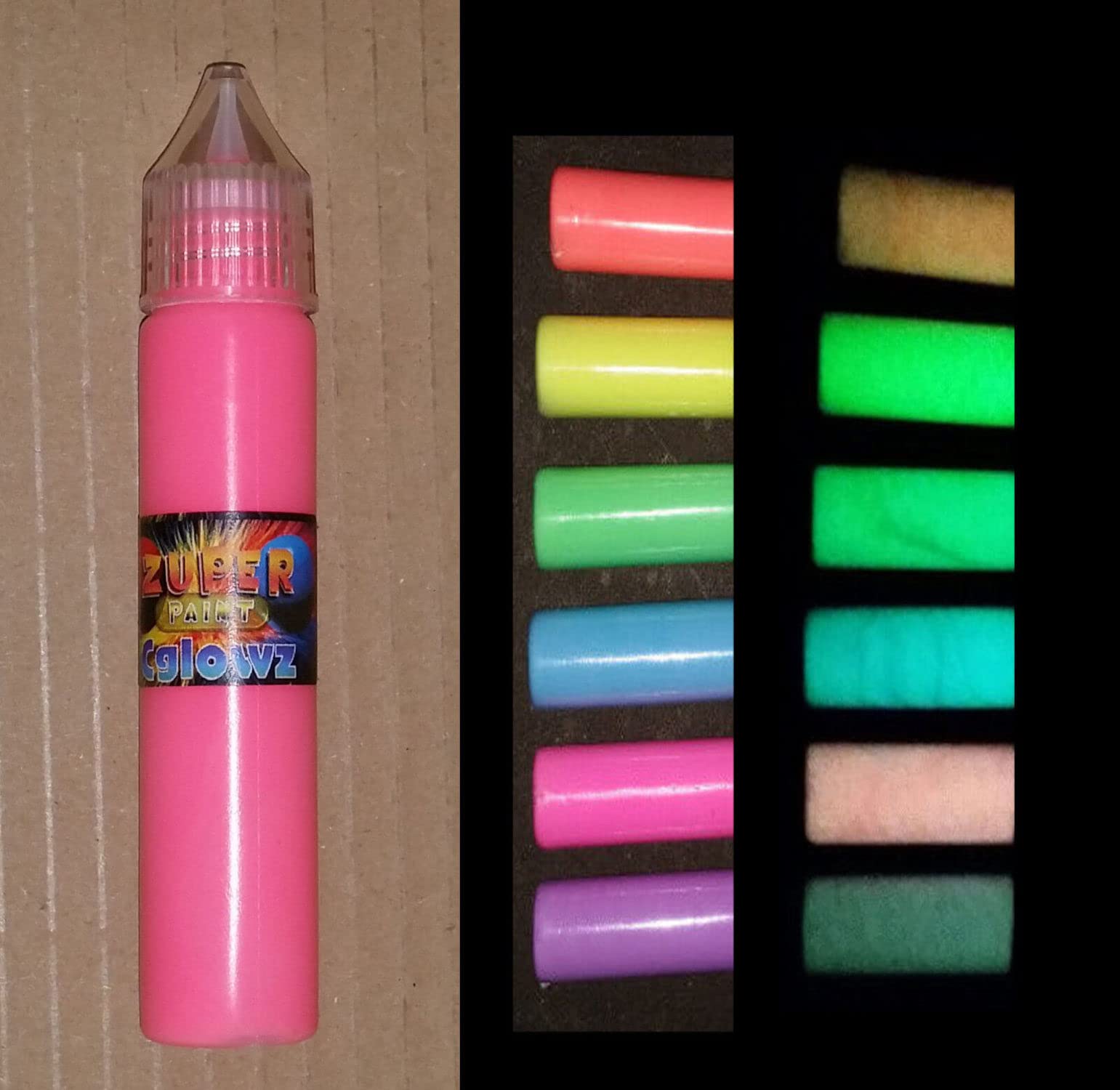 Cglowz Day Neon UV Reactive Fluorescent Glow in The Dark Paint - 30ml Paint Pen (Yellow)