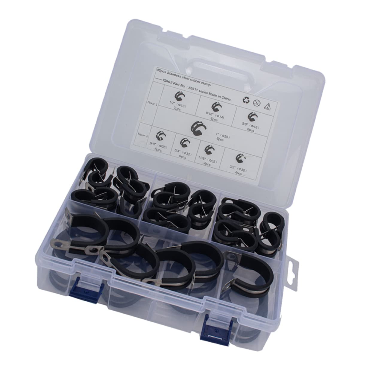 Pince forme acier inoxydable 45 pièces pour câblage et gestion des lignes
