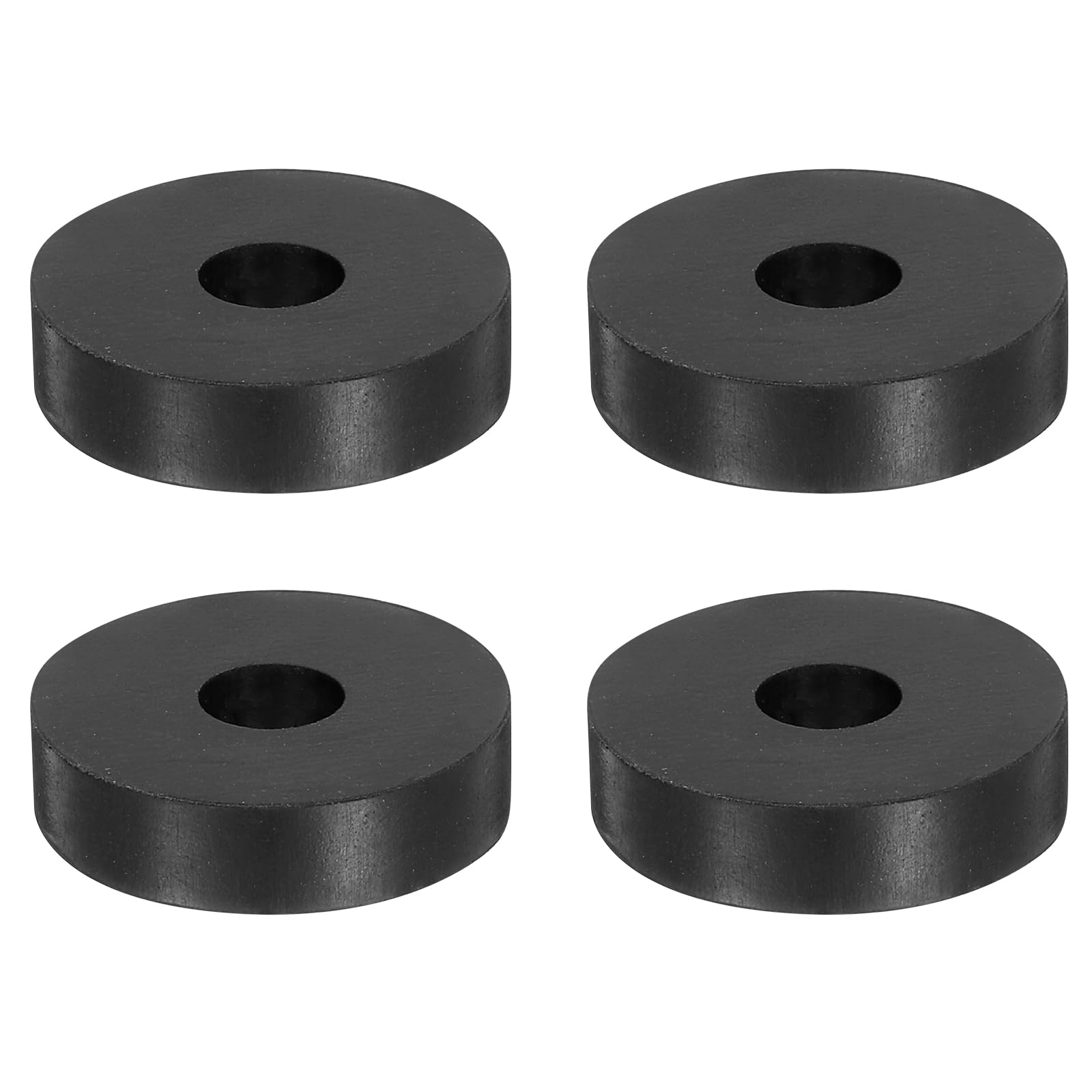 uxcell 4Pcs 1-5/8" OD x 1/2" ID x 3/8" Thick Round Rubber Washers Flat Rubber Spacer Bushing for Home Appliances Cars Boat Accessories