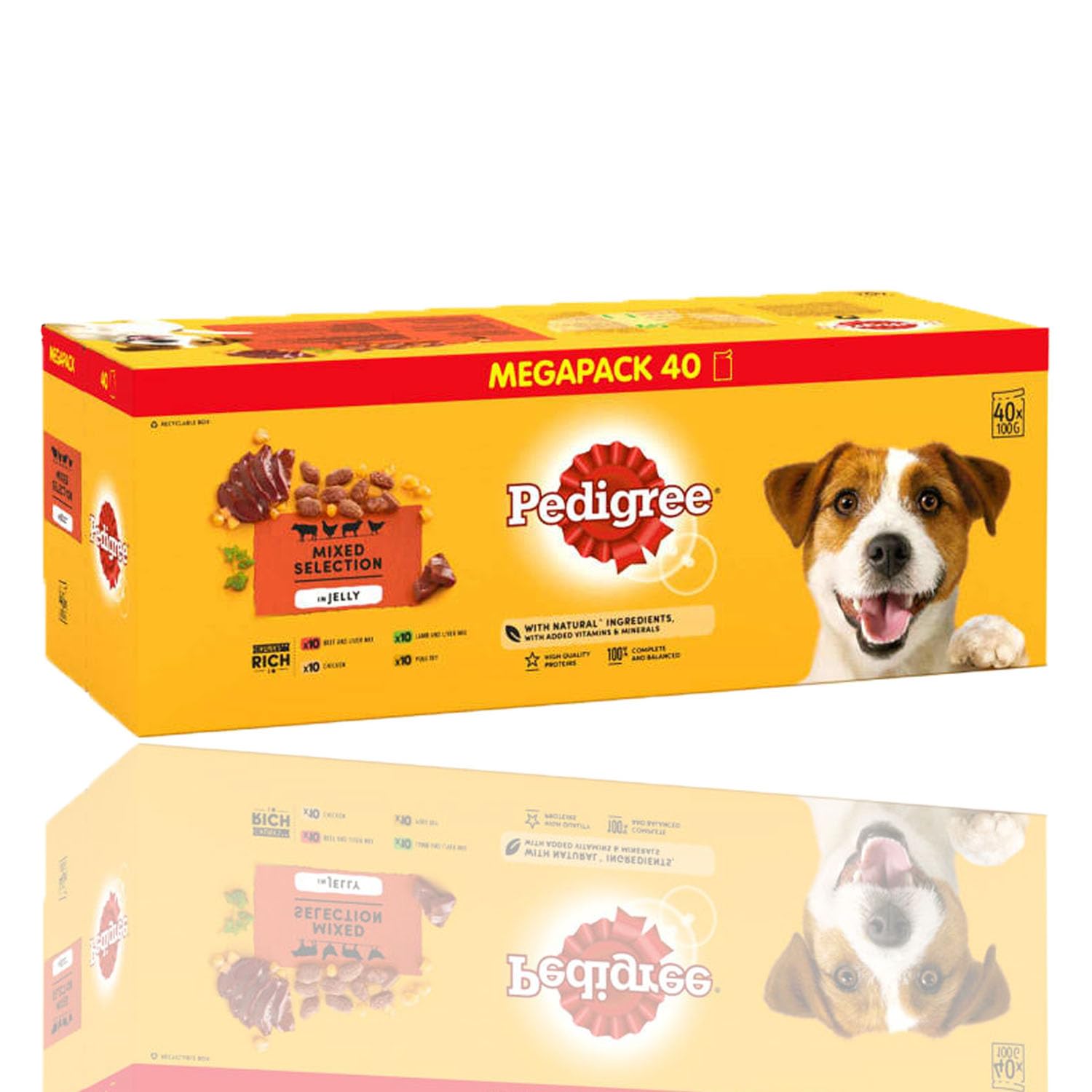 Mixed Selection in Jelly 40 Pouches, Jelly Pouches Mega Pack, Wet Dog Food for Adult Dogs, 100% Natural Dry Dog Food, 40 Dog Food Pouches (40 x 100g)