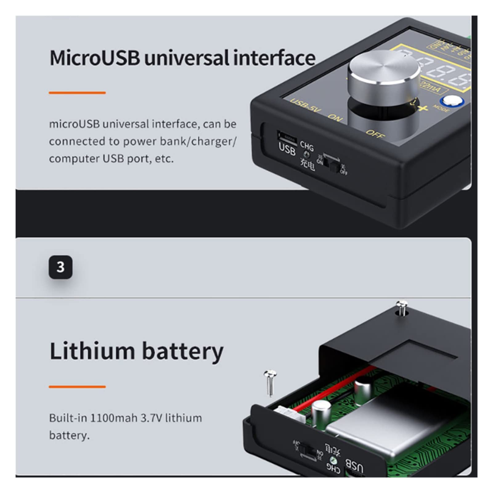 Multimetro Digitale Intelligente Ricaricabile Generatore di Segnale di Tensione Digitale Trasmettitore di Corrente Strumenti di Misura elettronici Professionali (con Batteria)