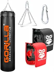Saco Pancada Grande Profissional Boxe Muay Thai 160 cm + 2 Pares de Luvas Bate saco Adulto Gorilla