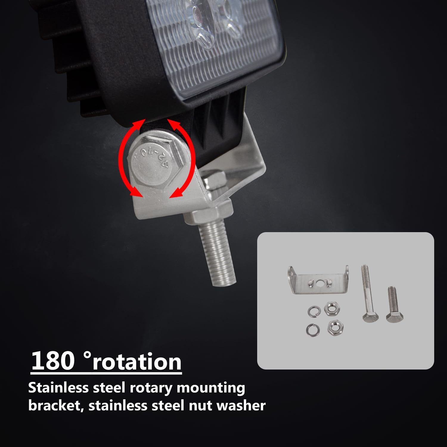 AUXTINGS 10 X 27W 4 Inch LED Luz de Trabajo Cuadrado Campo a través del Reflector Proyector Reflector de Faro 2700LM IP67 Negro Fundido de Aluminio