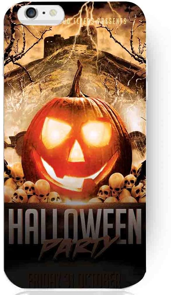 Designed Case Halloween Custom Happy Pumpkin Special Fashion Cute Smile Smiley New Hard Plastic Back Case Cover Housing for Iphone 6 4.7 Inch (#9 Castle Pumpkin Man skull smile)