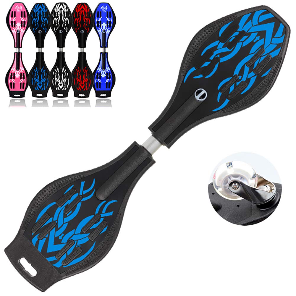 Mini Cruiser Complete Skateboard Vitality Board for Kids Two Wheel Beginner Adult Flash Youth Longboard 87cm Black-blue