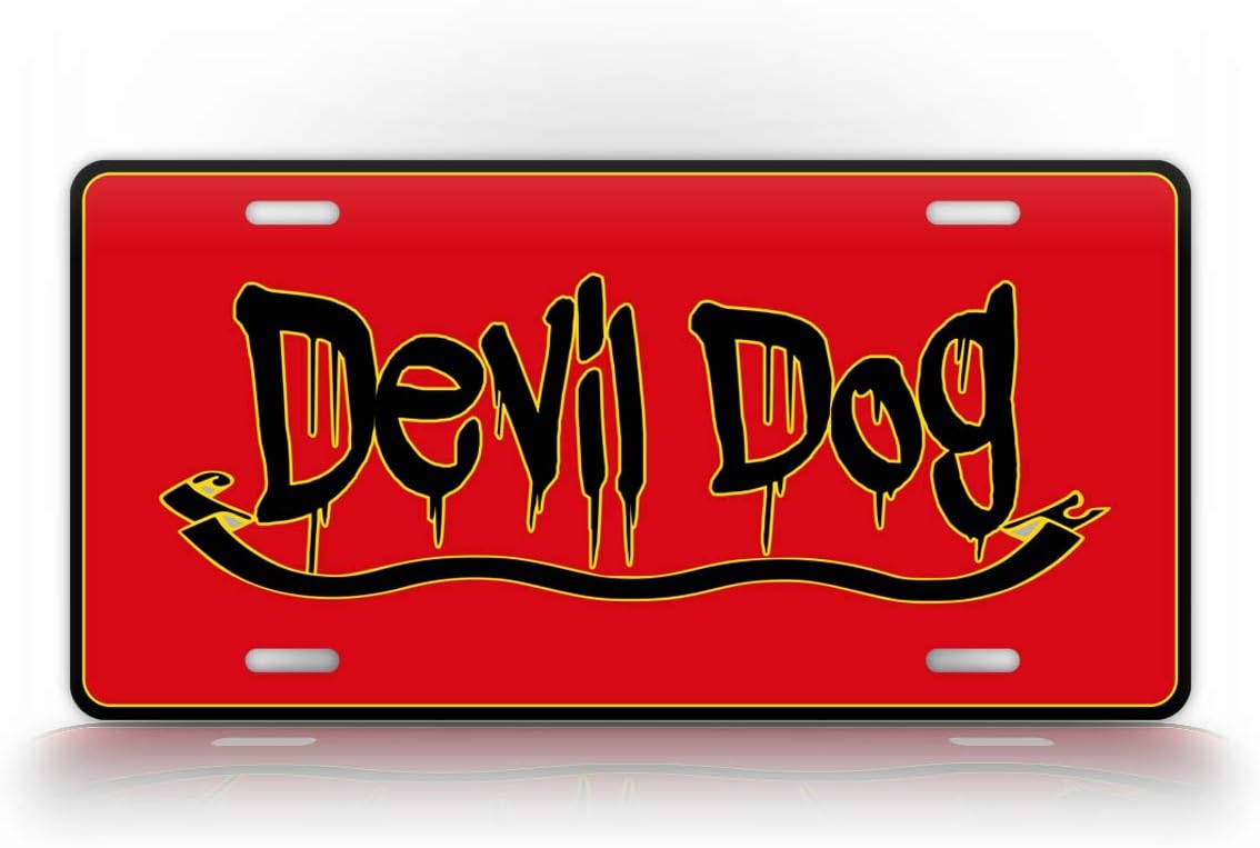 SignsAndTagsOnline Devil Dog Military License Plate Metal Auto Tag 6x12 Aluminum Sign