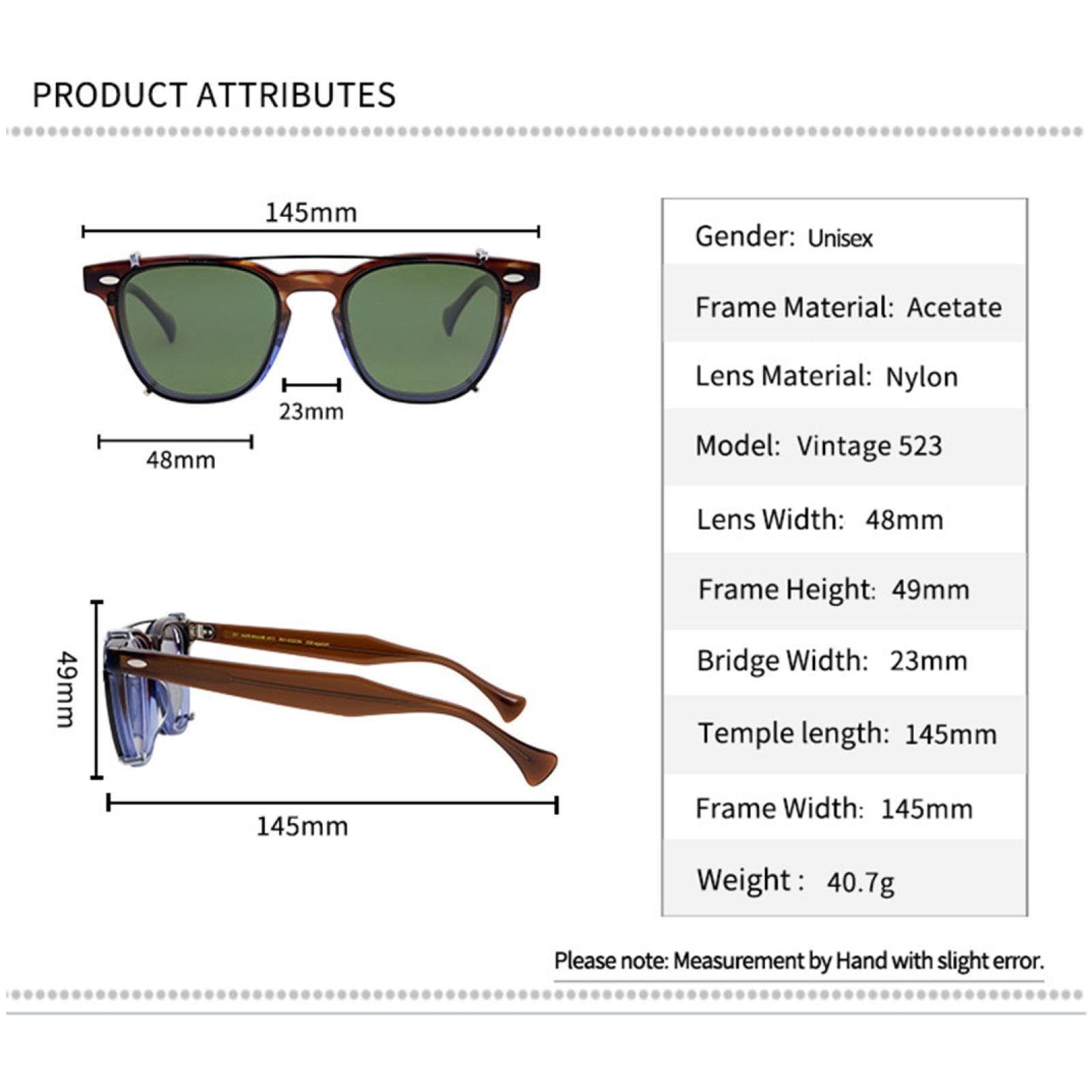 con clip magnetica occhiali da sole rotondi uomo acetato moda uv400 donna