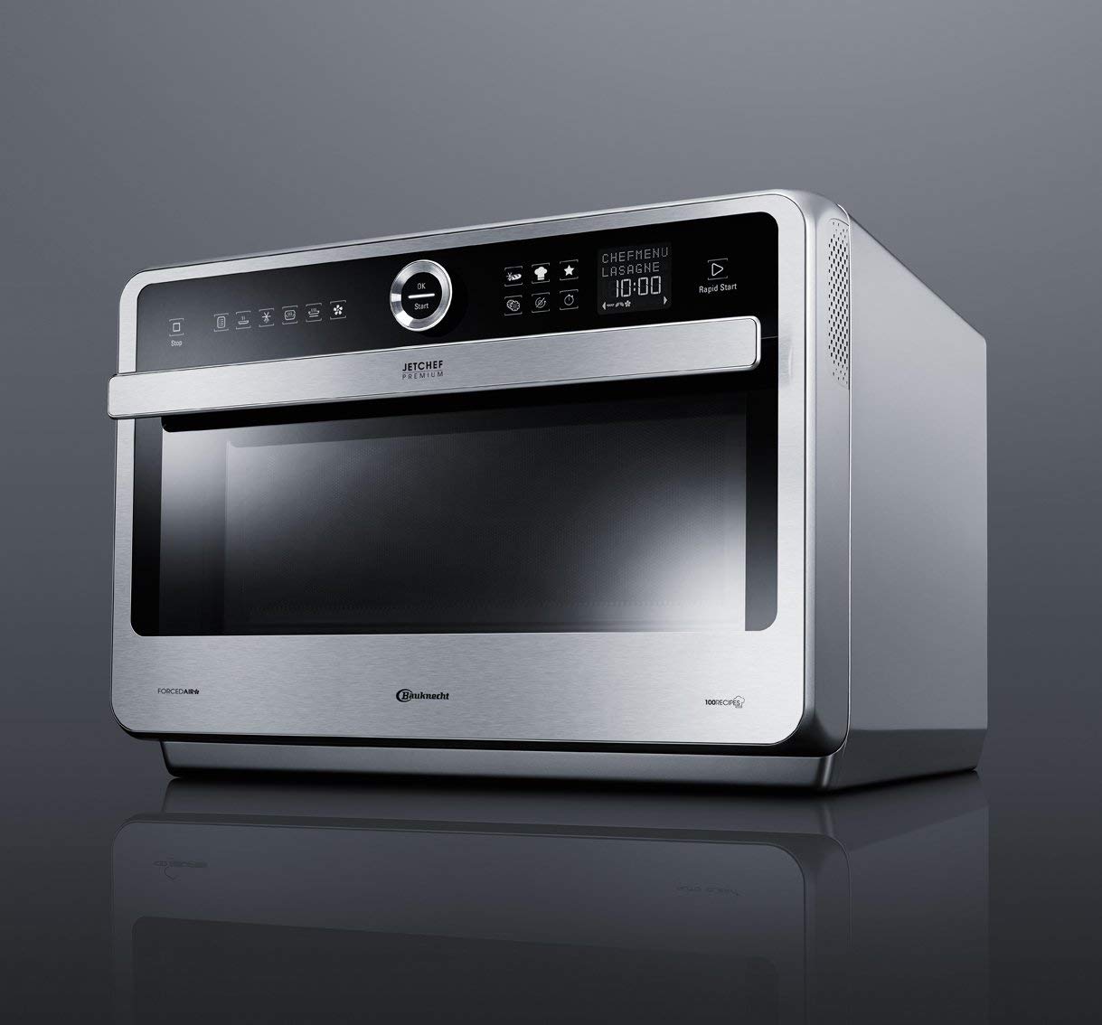 Bauknecht Jet Chef MW 179 IN Edelstahl 5in1-Multifunktionsmikrowelle/ 1000 W/ 33 L Garraum/Heißluft 1500 Watt/ Quartz Grill 1200 W/DualCrisp/ Dampfgaren/Schmelz- und Schnellauftau-Funktion