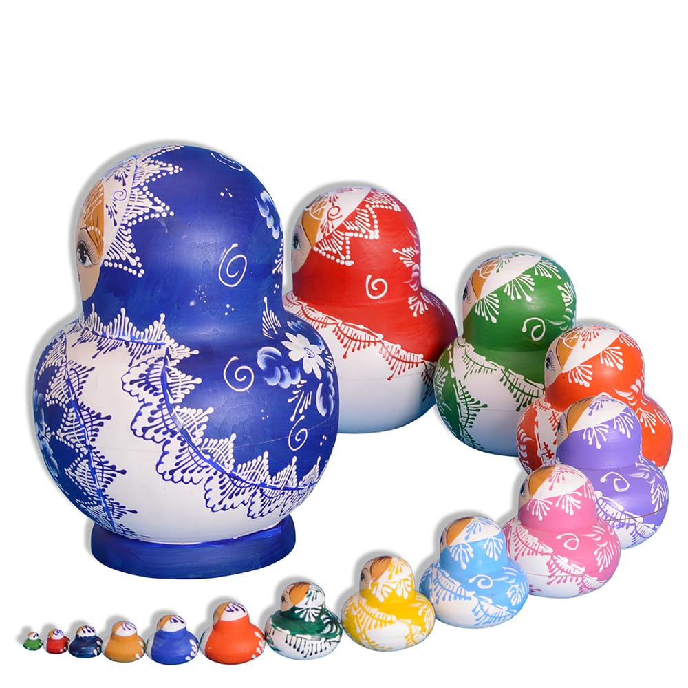 Poupées Russes Matriochkas 15 Pièces - YAKELUS - Bois De Tilleul Peint Main - 30 Cm - Cadeau Traditionnel Et Jouet éducatif