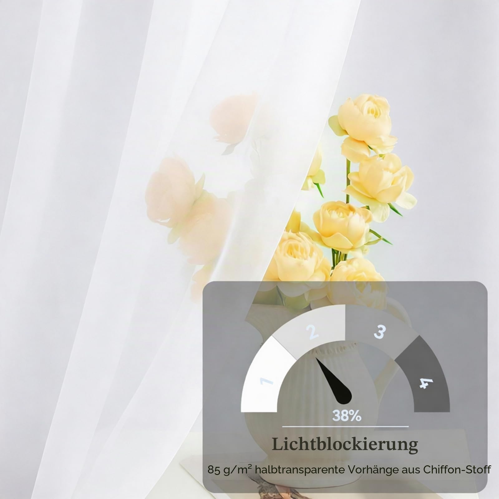 EMART Weißer Hintergrund Vorhänge, 3X3m Tüll Chiffon Stoff Drape für Parteien Hochzeit Bühne Dekoration, Weiche Glatte Tuch für Baby Dusche Fotografie Geburtstag Foto Fotoshooting