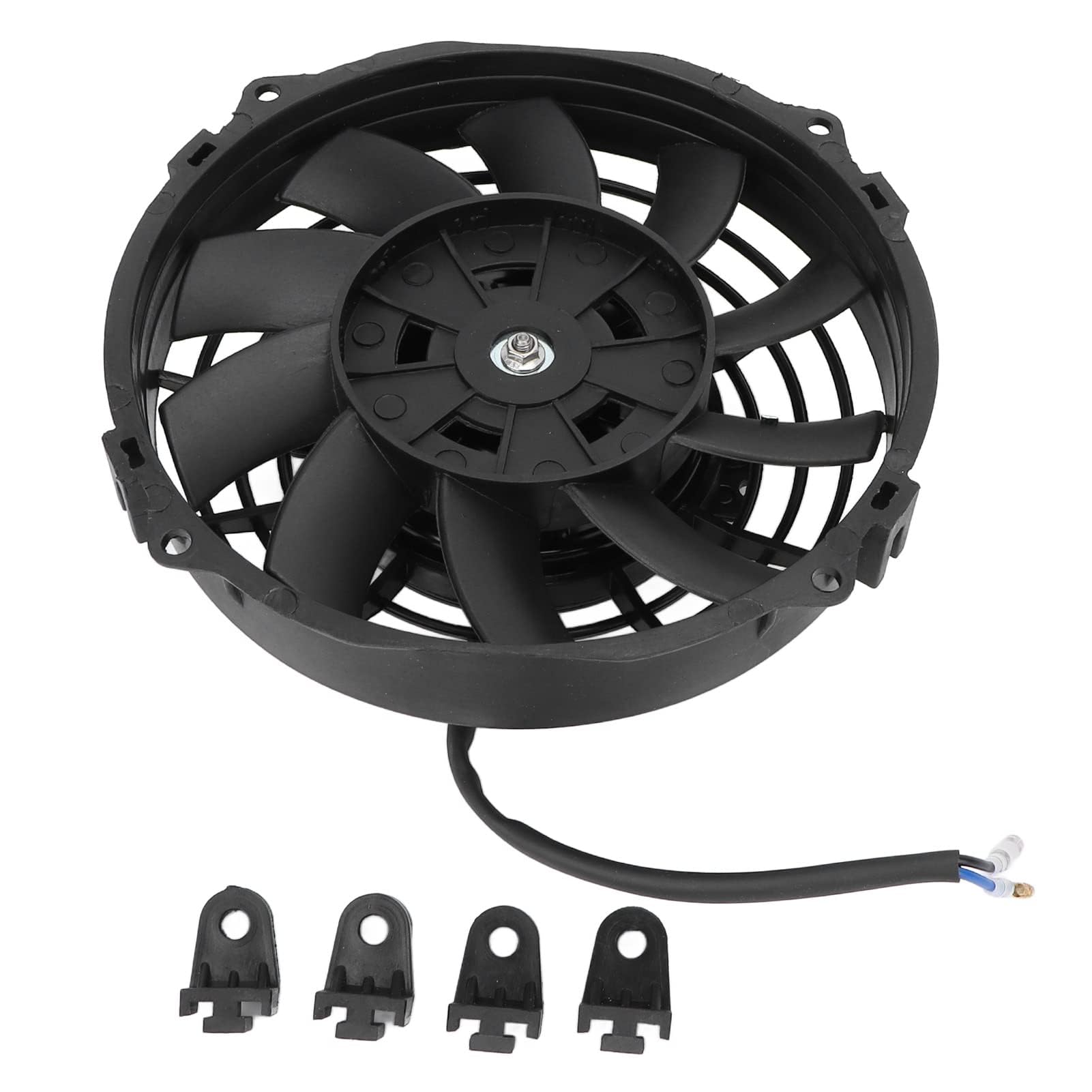 Ventola Radiatore Universale, Ventola di Raffreddamento Radiatore Elettrica Universale Nera da 7 Pollici 10 Pale Ventola Sottile Push Pull DC 12V per Auto