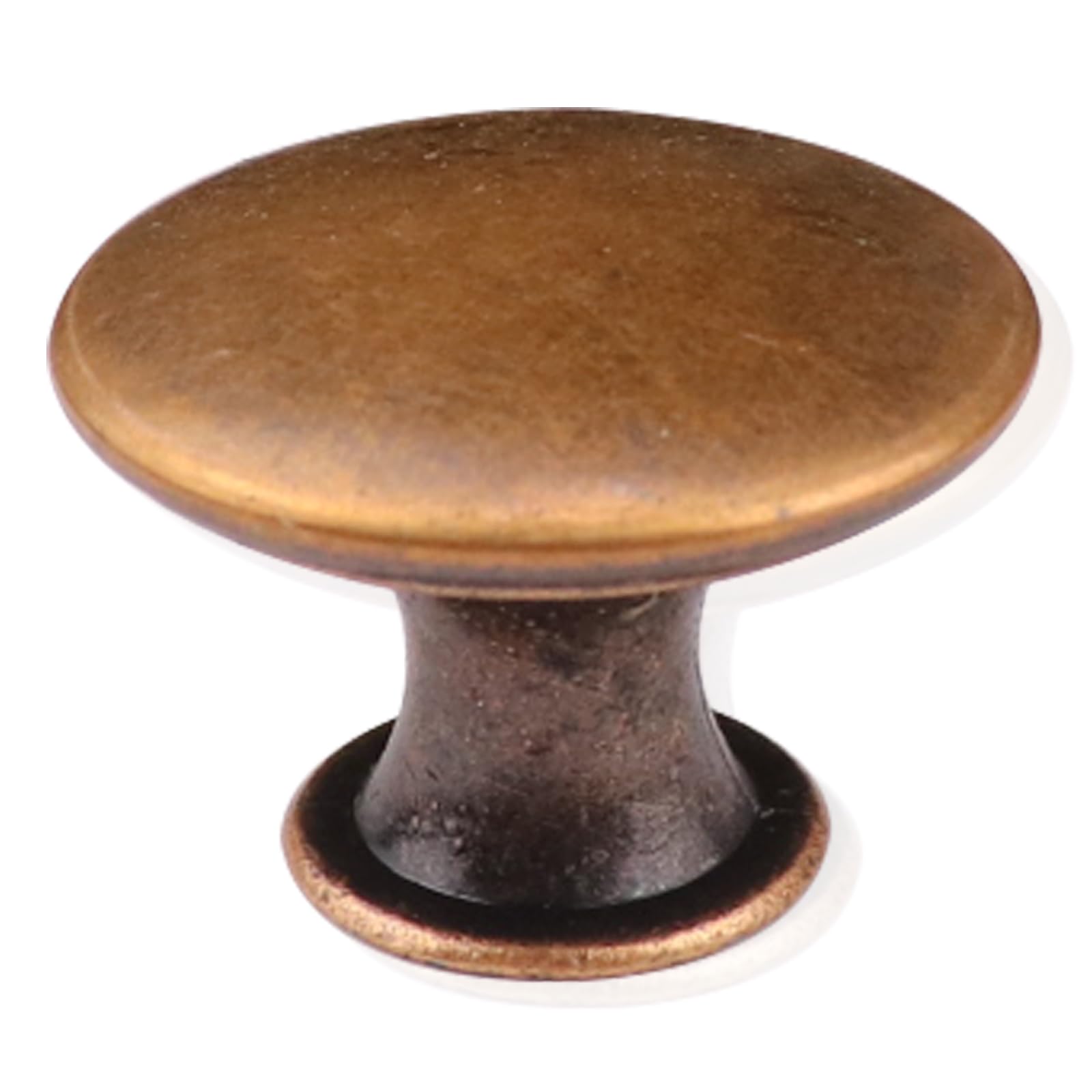Cangder 12 Packs Antique Copper Kitchen Cabinet Knobs Furniture Cupboard Round Drawer Dresser Knobs Single Hole Drawer Pulls Handles for Closet Wardrobe Door Hardware