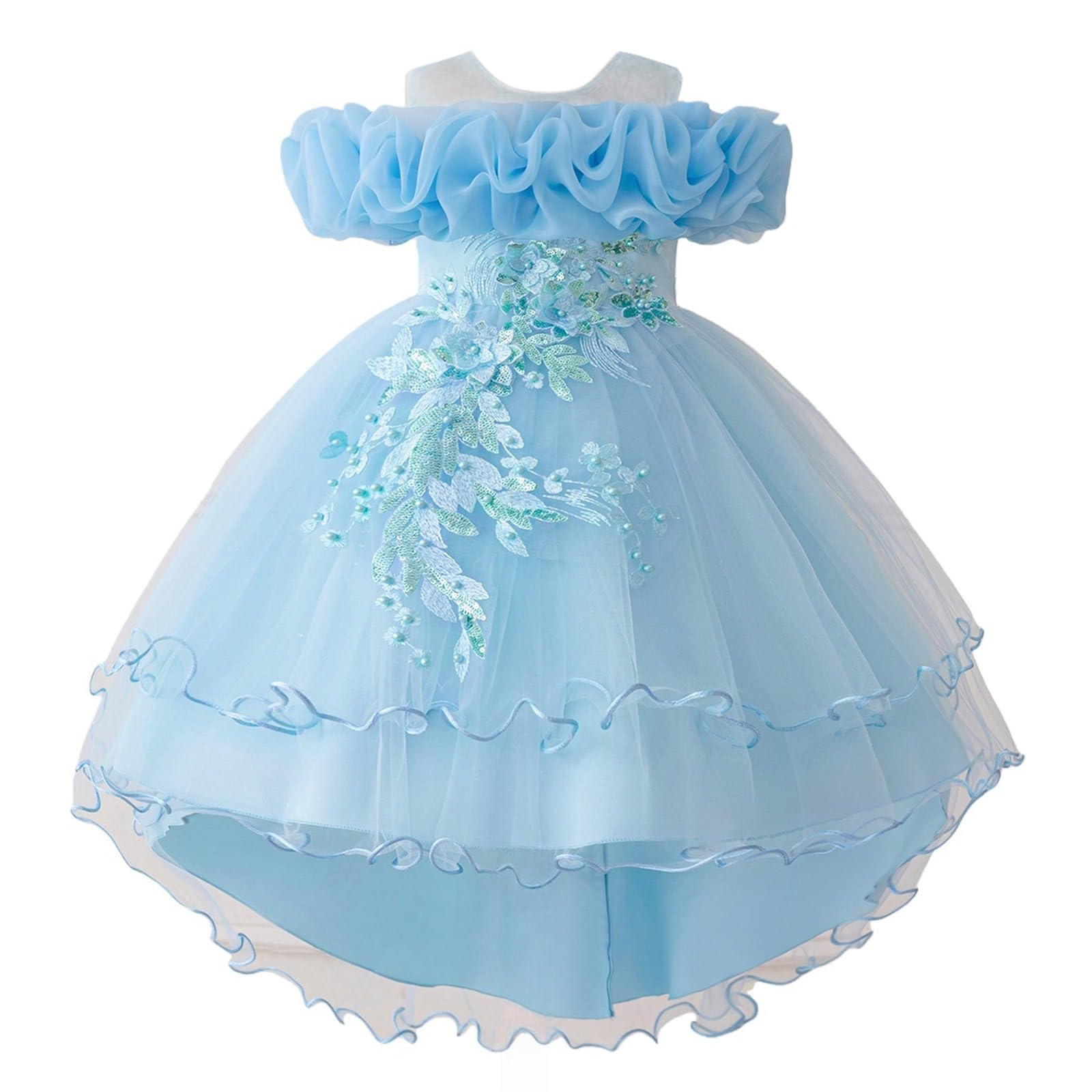 Vestido de princesa para niñas, de tul con lentejuelas, vestido de fiesta de cumpleaños, boda, dama de honor, vestido formal de noche