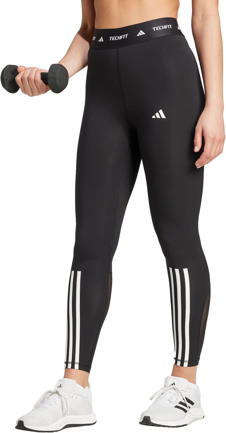 Adidas Womens Techfit 3-Stripes 7/8 Training Leggings, Black, Medium - Image 2