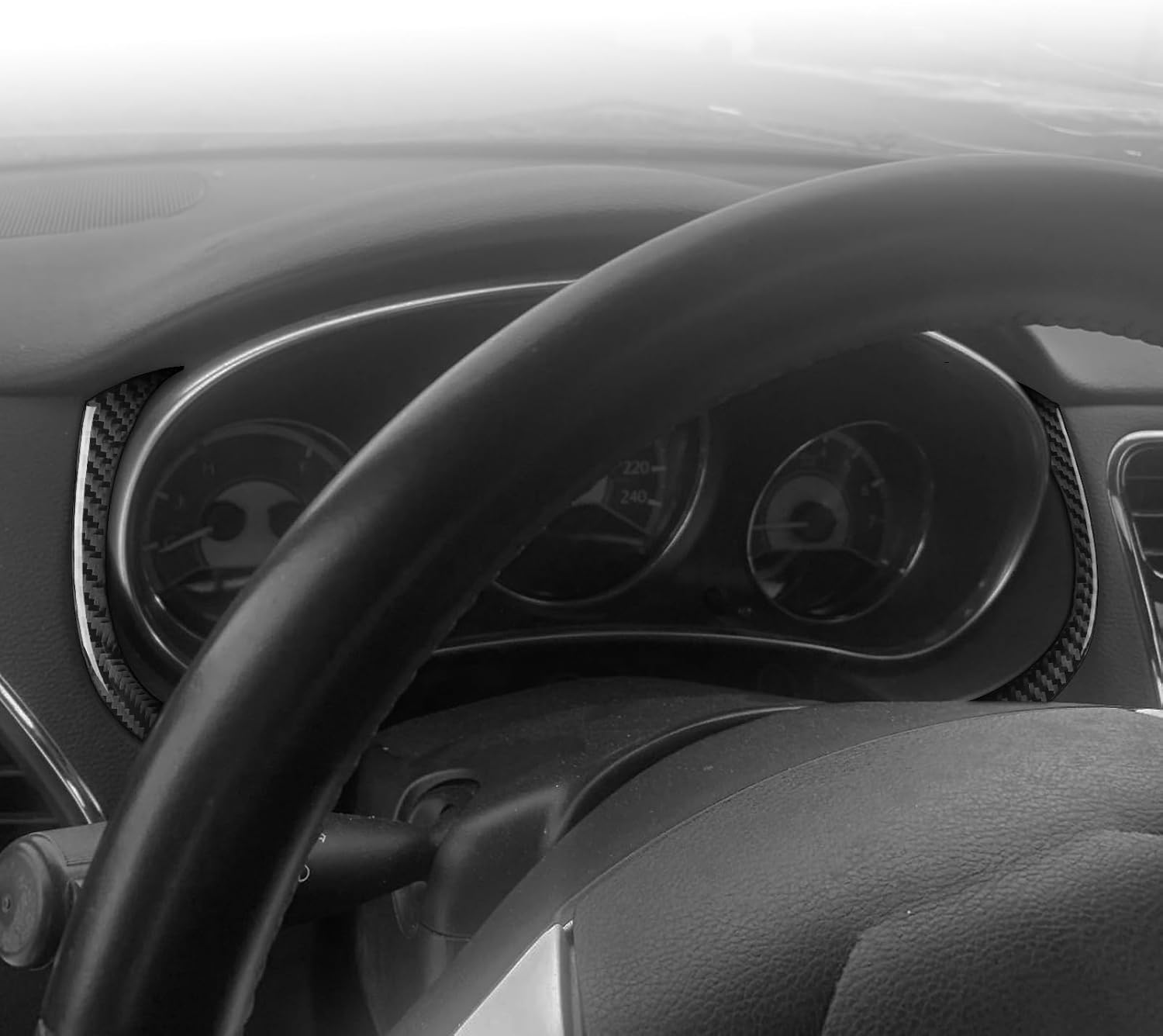 Car Carbon Fiber Accessories Dashboard Bezel 2pcs Protective Cover Sticker Compatible with Chrysler 200 2011 2012 2013 2014