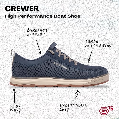 Image of Astral Crewer Water Shoes - Lightweight, Breathable Men's & Women's Coastal Boat Shoe-Inspired Sneaker for Casual Wear, Water Sports, Travel, & Hiking