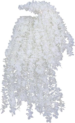 CLZOUD Imitación de orquídea oceánica cuerda de hortensia caña de cuerda material de flores de boda sala de boda decoración de techo flor violeta