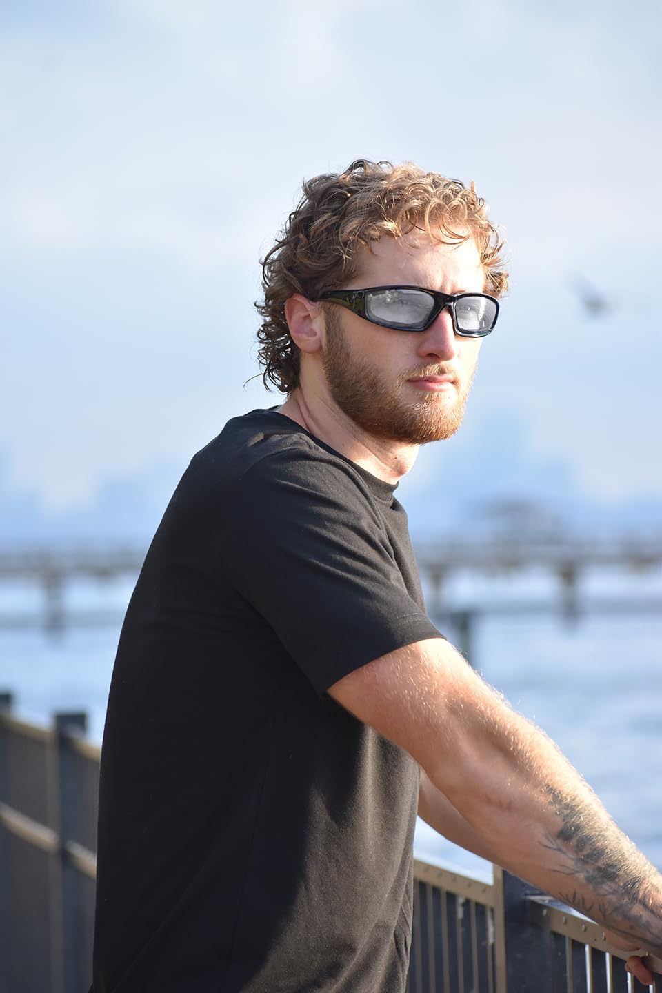 Birdz Eyewear Oriole Bifocal Safety Motorcycle Sunglasses 3 Pairs Black Frames 1.5 Clear & Smoke Lenses Carry Bag