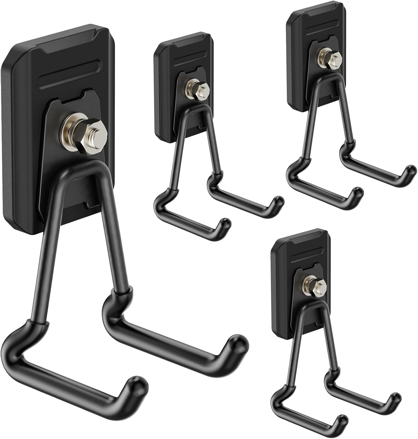 Strong Magnetic Hooks Strap, 2PC Magnetic Garage Storage Hooks, Heavy Duty Magnets Tool Holder for Hanging, Extension Cord Strap for Cable, Rope, Wire, Pick-up, RV, Workshop