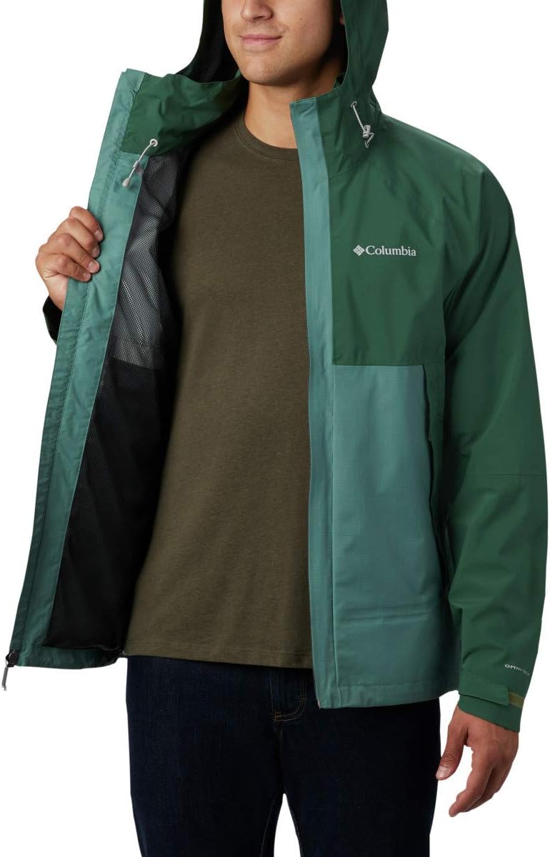 Columbia Men's Evolution Valley Rain Jacket Thyme Green/Rain Forest Medium