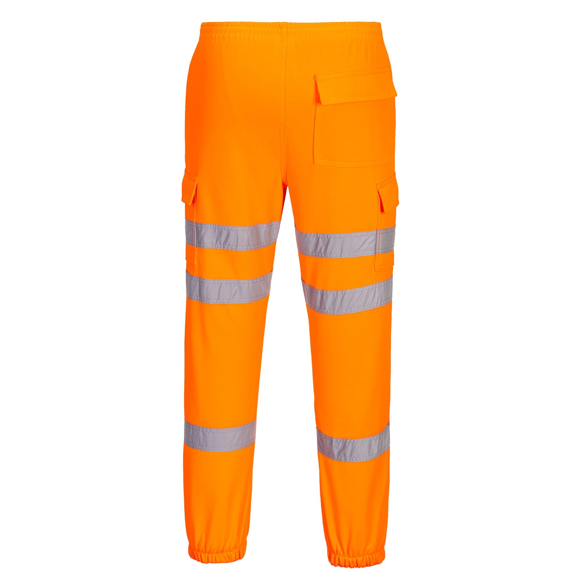 Portwest RT48 Pantalon Jogging Poche Arrière Tissu Gratté Cordon de Serrage | Orange, M, EN ISO 20471 Classe 2, Bande Réfléchissante, Ceinture Élastiquée, Haute Visibilité, Durable