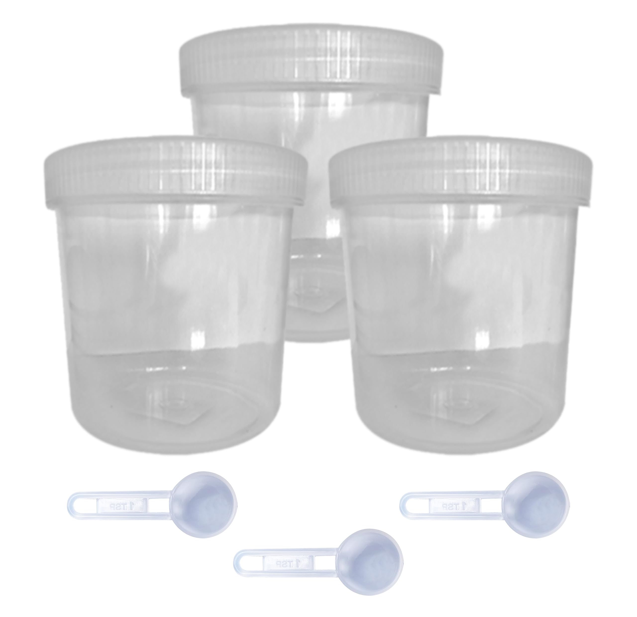 Kansy Transparent Plastic Storage Canisters Jars With Screw Lids, Kitchen Food Containers With Spoons, Bpa Free Airtight Boxes For Dry Food, Beans, Pasta, Sweets, Cookies (720Ml, Pack Of 6)