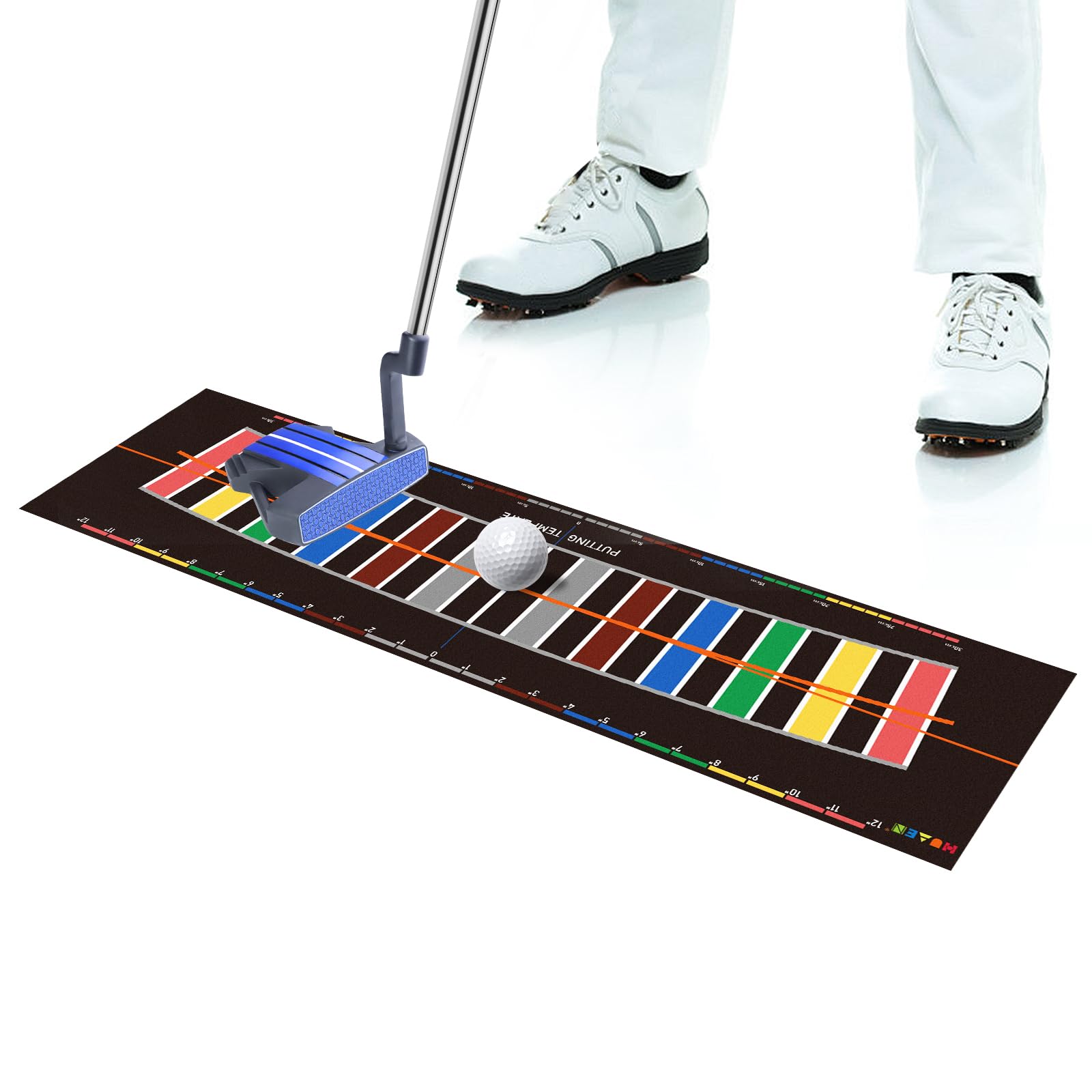HUAEN Practice Golf Putting Mat - Training Aid with Alignment Tour Aim and Putting Arc Set