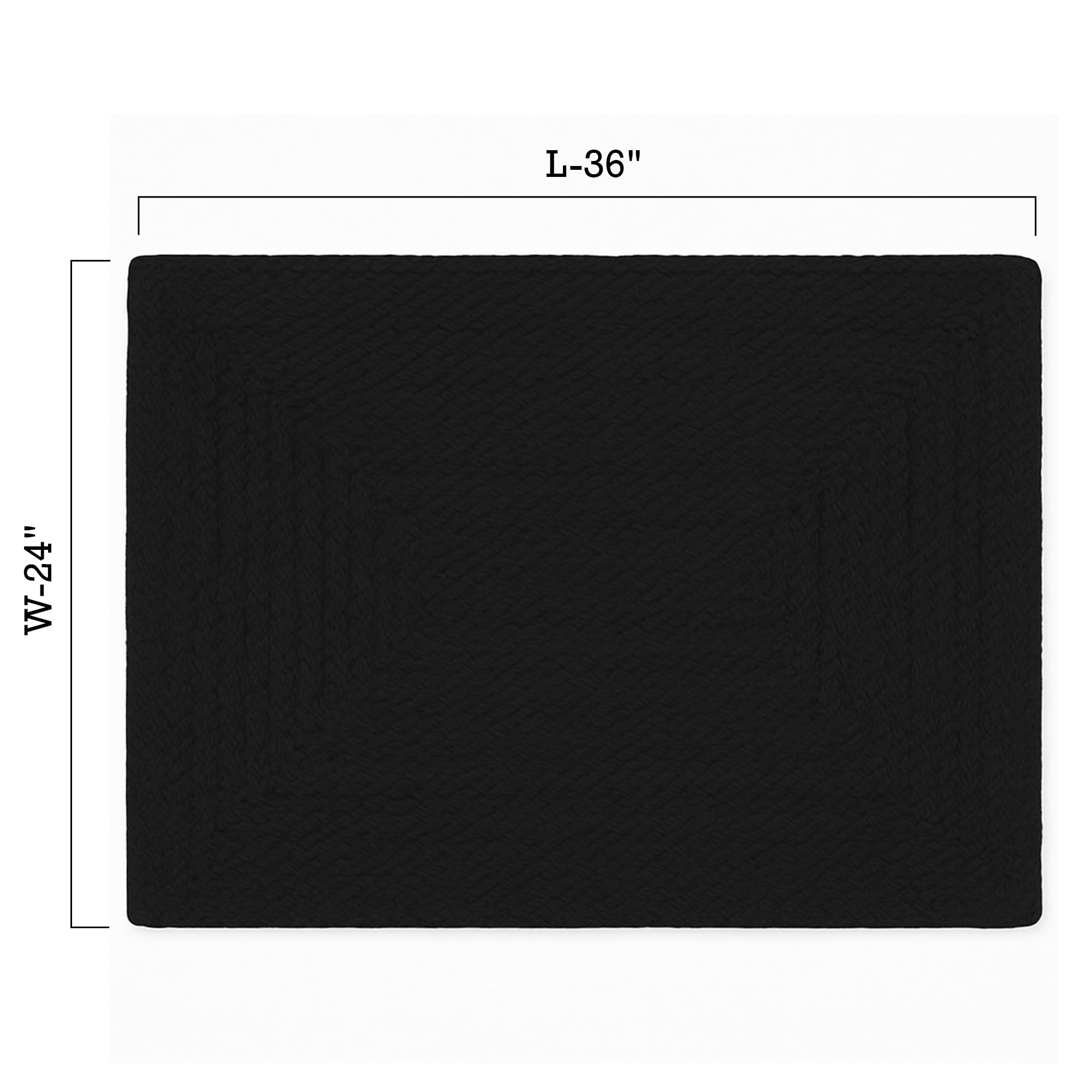 RAJRANG Area rug-Jute (Black, 60 x 91- Rectangle), 60 x 91 cm (Rectangular) - Image 2