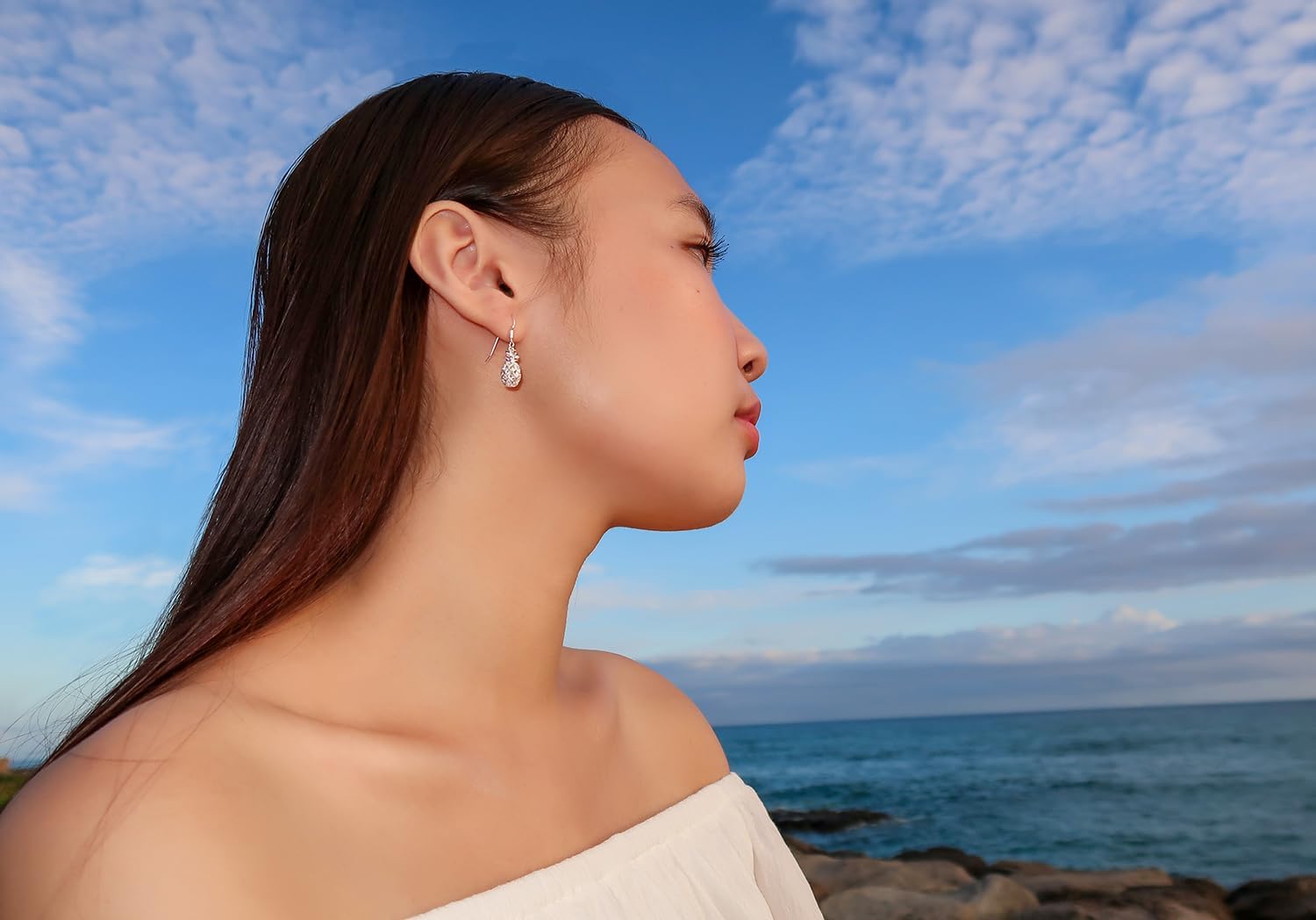 Sterling Silver Pineapple Dangle Earrings