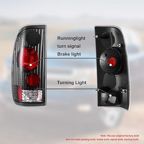 Miniatura 7 de Nixon Offroad Conjunto de luces traseras para Ford F150F250 1997-2003, 1997-2003 Ford F-350 luces traseras, lámparas traseras para F250-F350