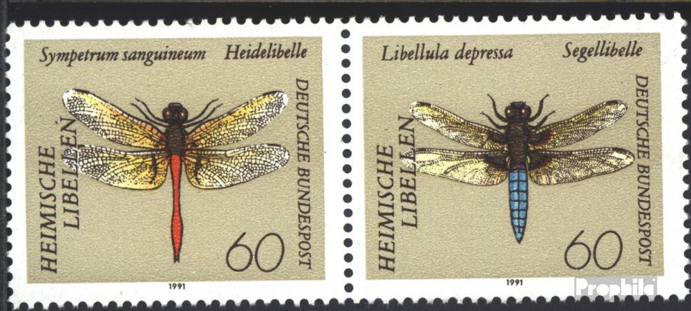 FR Germany 1991 Dragonflies Stamp Block | 4 Stamps MNH, Catalog #1546-1549, Prophila Collection