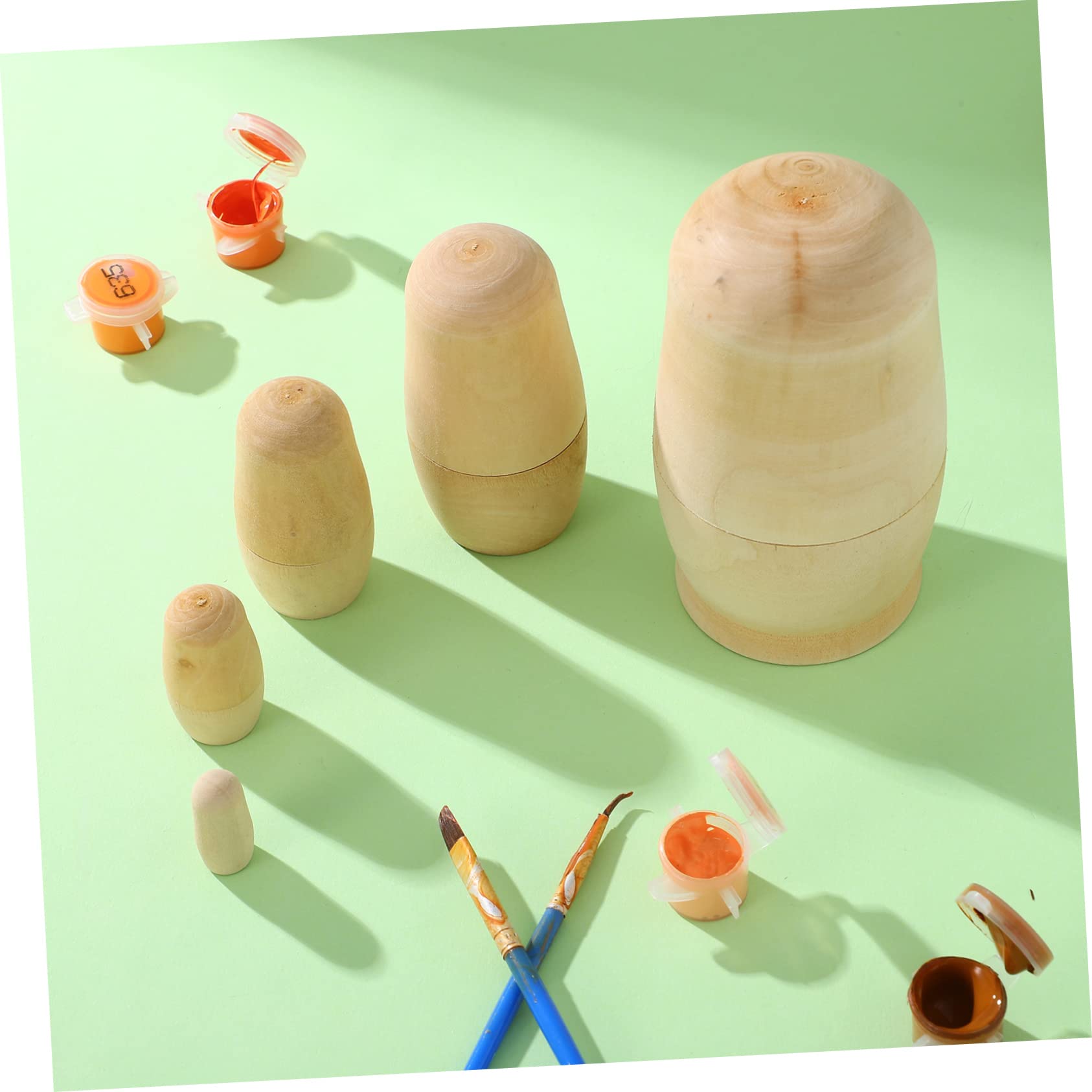 10 Sets Matroschka-Holzpuppen Für Kinder Holzdekoration Matroschka-Puppe Aus Holz Unvollendete Stapelpuppen Blanko Nesting-Puppen Leere Russische Puppe Für Kinder Russische