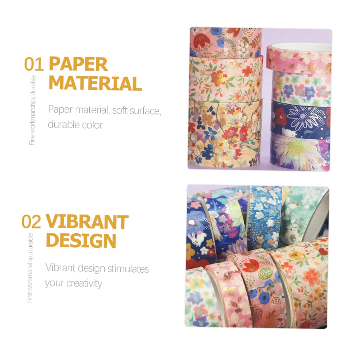 TEHAUX 45rollos Cinta Washi Floral para Scrapbooking De Cinta para Manualidades para Decoraciones y Proyectos De