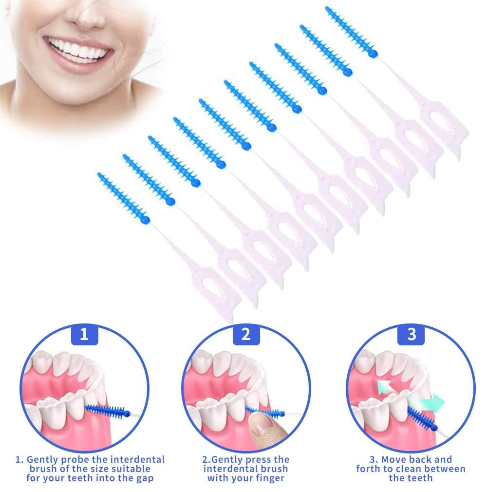 Silverflix Dental Toothpicks for Teeth Cleaning & Oral Care | Double-Sided Interdental Picks with Soft Grip | Removes Food Particles & Plaque | Portable Tooth Cleaning Sticks for Home, Office & Travel (40pcs ) 3