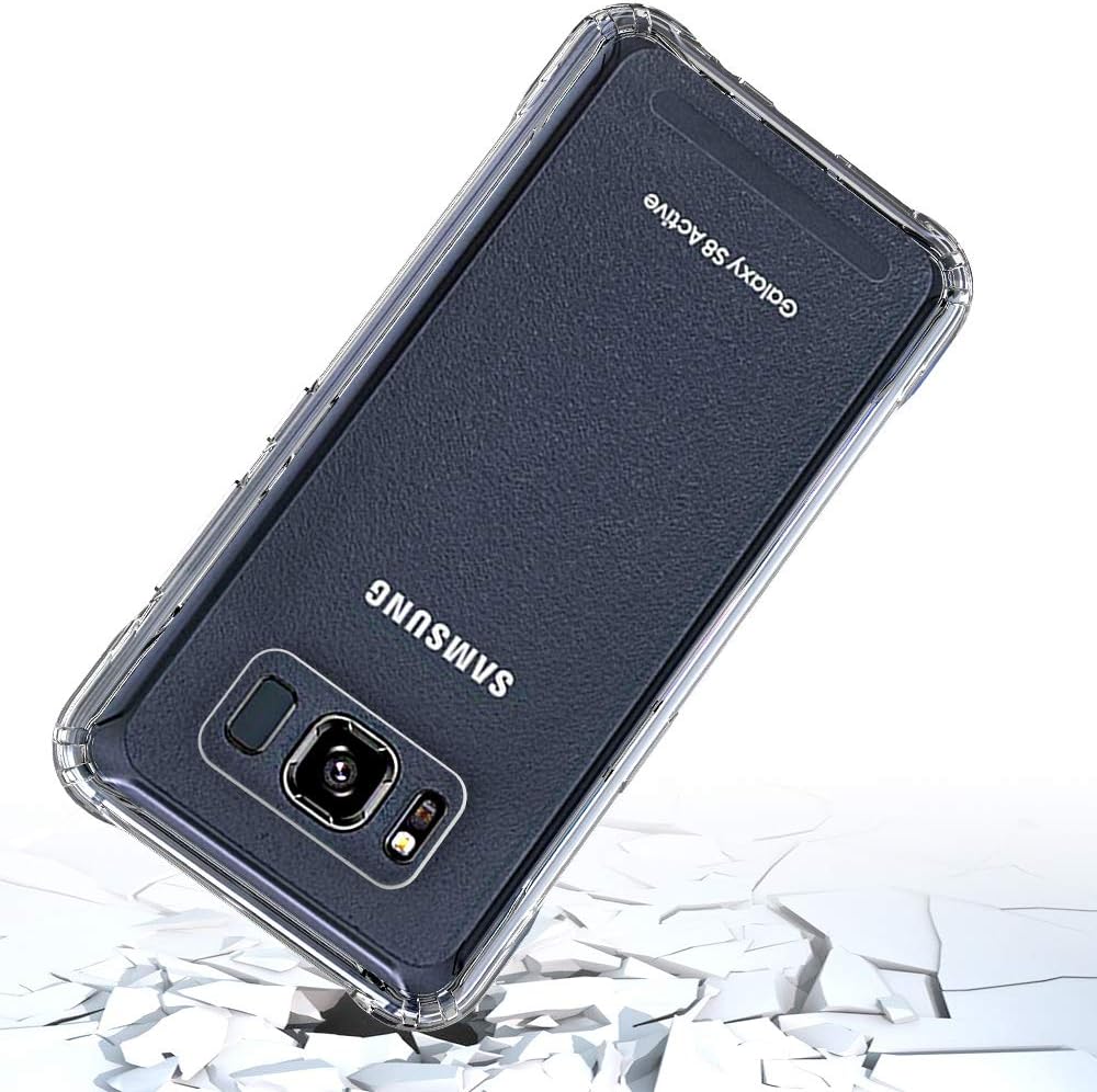 Galaxy S8 Active Case, Galaxy S8 Active Clear Case, Jeylly Slim Thin Soft TPU Clear Crystal Shock Absorbing & Scratch Hybrid Rubber Plastic Phone Case Cover for Samsung Galaxy S8 Active
