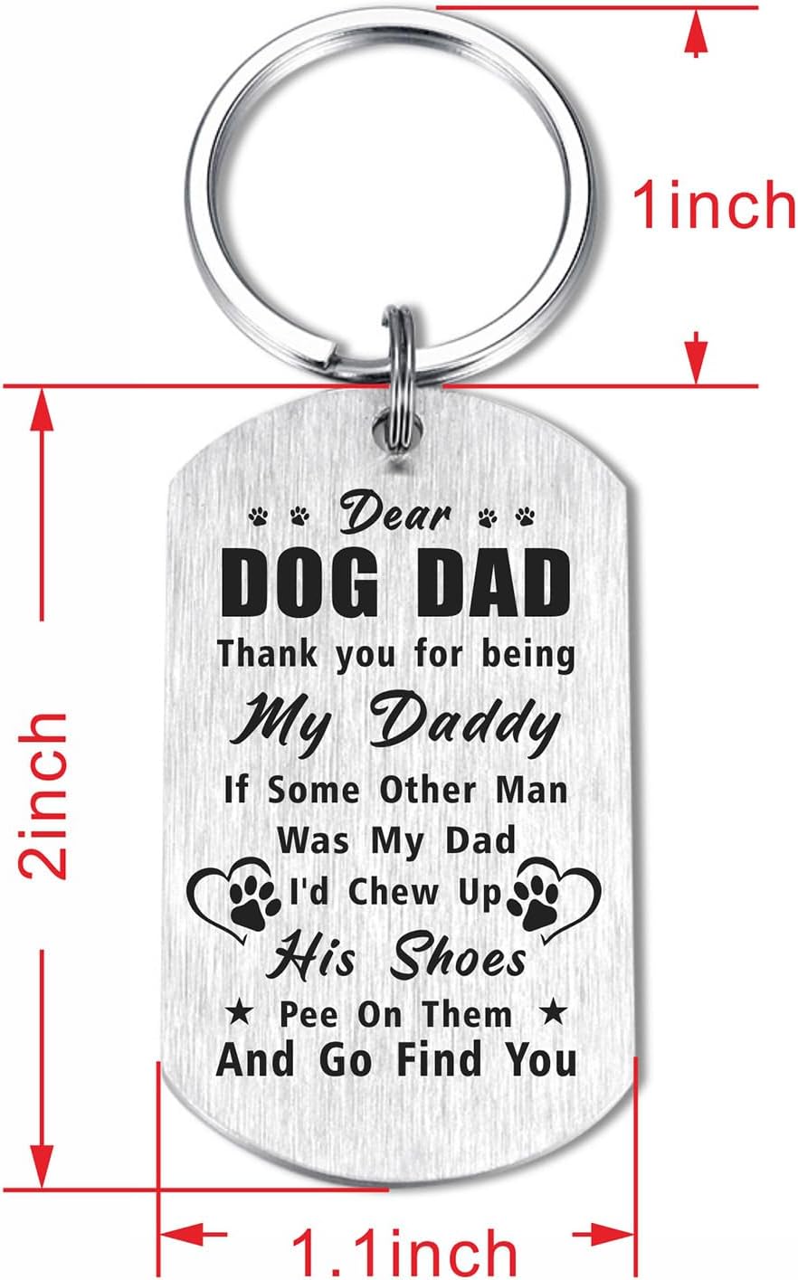 Laluminter Fathers Day Dog Dad Gifts - Best Dog Dad Ever Keychain - I Woof You Gift from Doggy to Daddy - Image 3