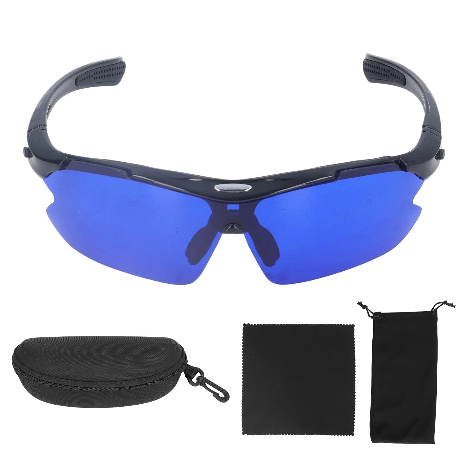 HERCHR Gafas localizadoras de pelotas de golf con lentes azules y bolsa de almacenamiento