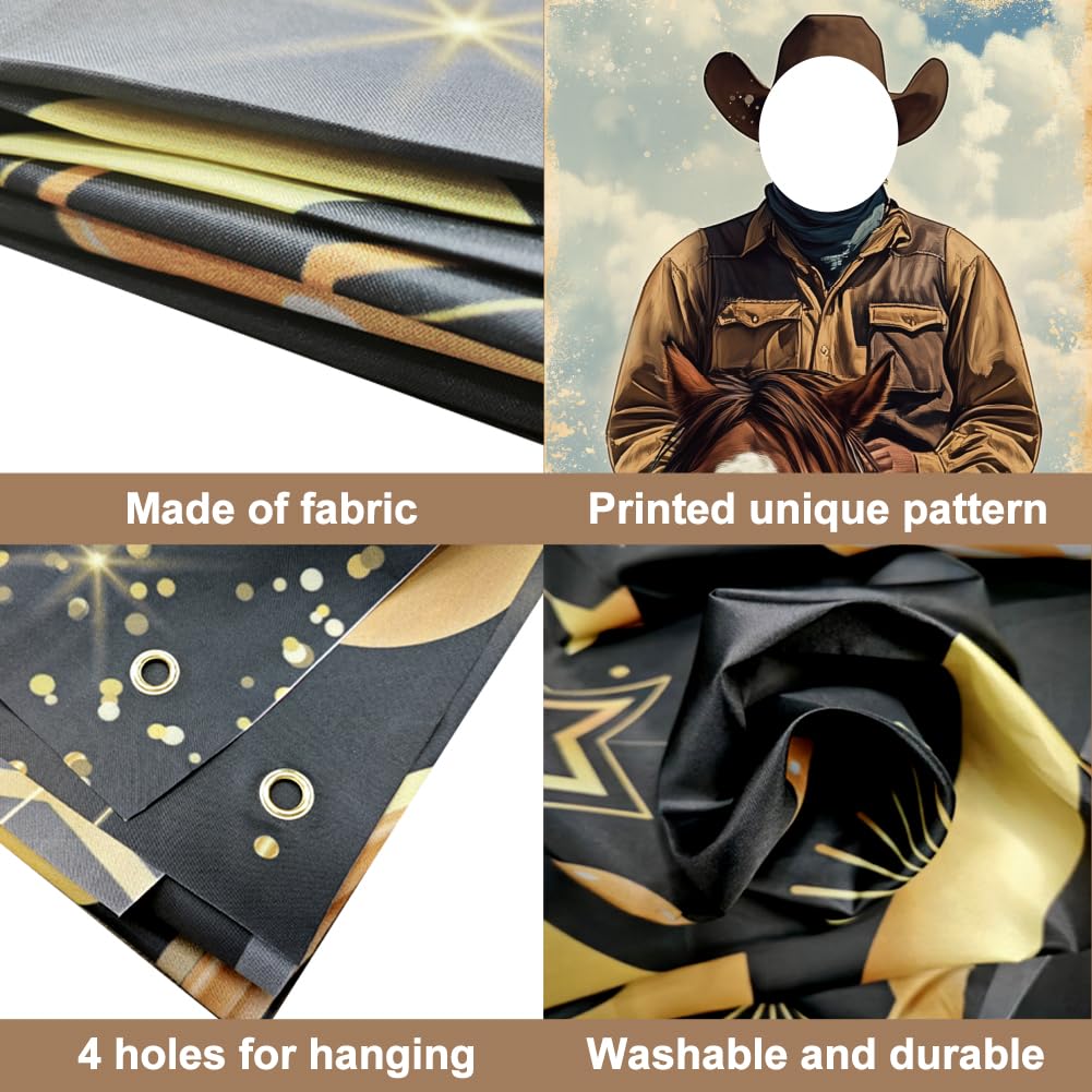 WADORN Cowboy Wanted Photo Door Banner - Image 4