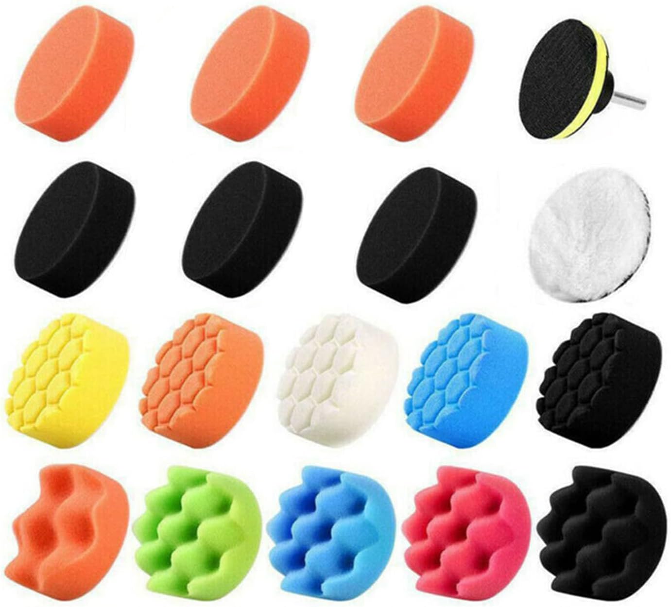 Car Foam Drill Polishing Pad Kit 22 PCS, 3 Inch Buffing Pads Amazon