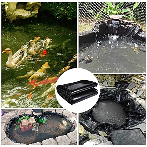 Pond Liner 13 X 20 Ft Hdpe Pond Liners, 20 Mil Uv Resistant Preformed Pond Liner Easy Cutting, Pond Liner For Natural Looking Ponds, Waterfall, Koi Pondsand Water Garden (Black) #TOP5