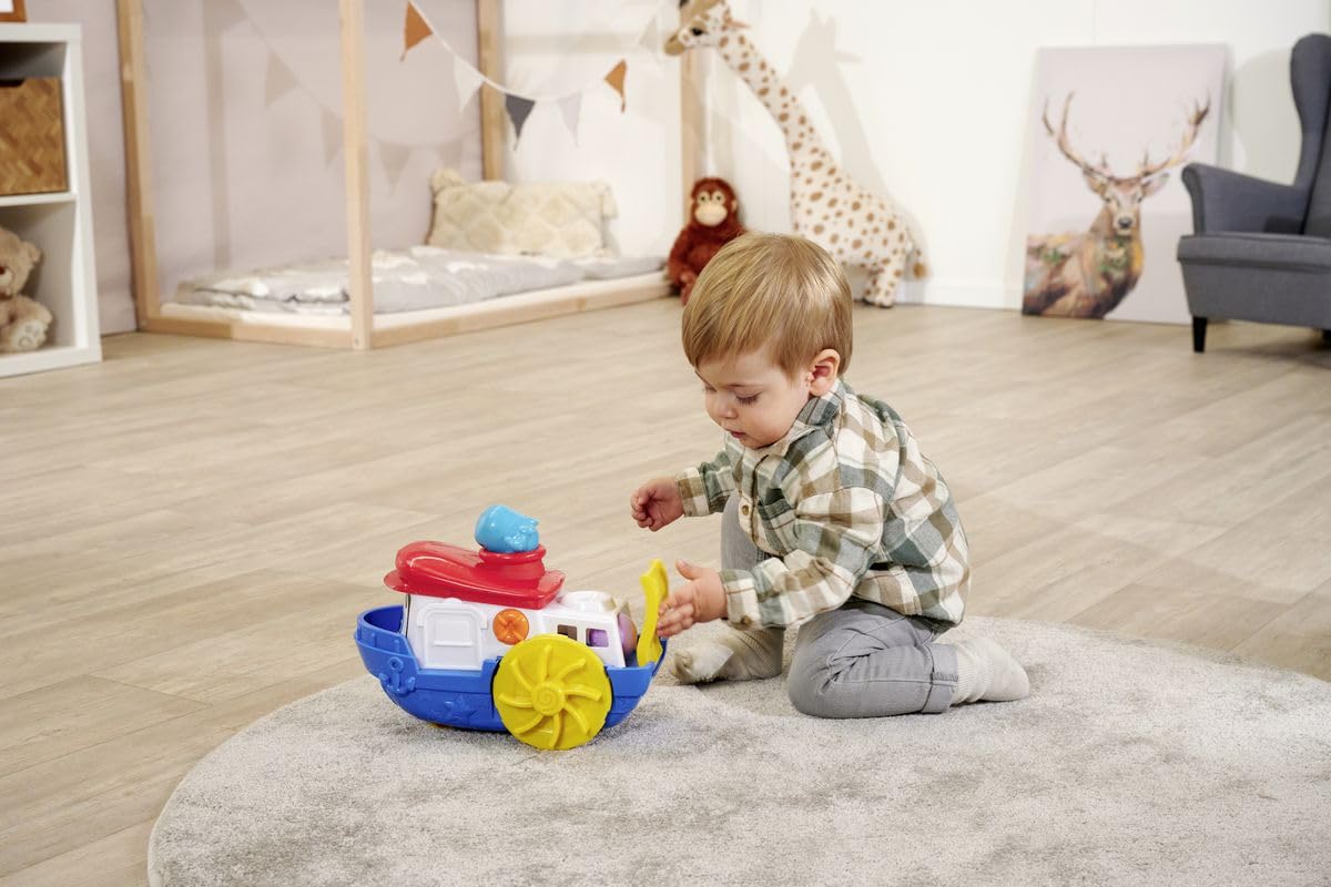 Dickie Toys ABC - Wasserspielzeug Sammy Splash - (30 cm) ab 1 Jahr, buntes Boot mit Zubehör & Spritzfunktion, Badespielzeug für Kinder & Babys ab 12 Monate