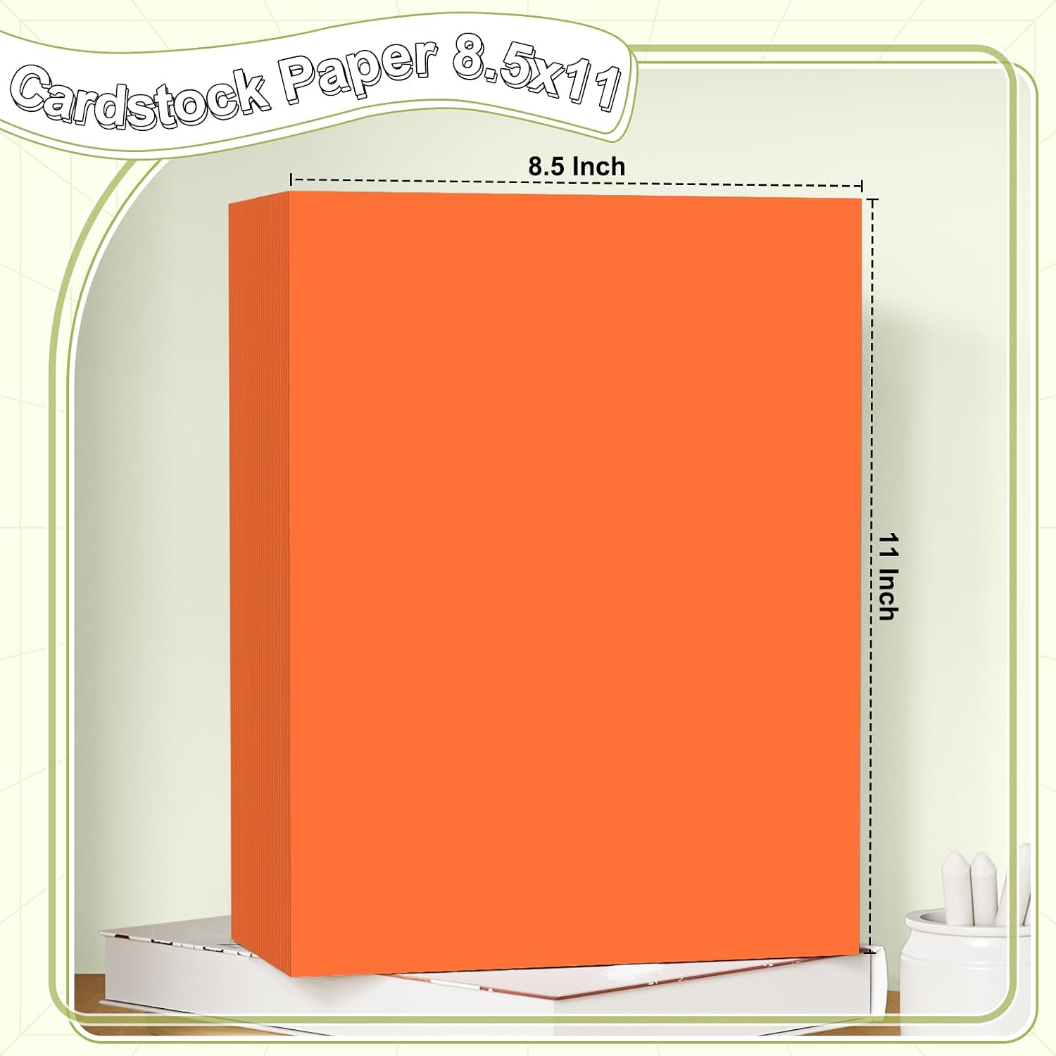 120 Sheets Dark Orange Cardstock 8.5x11, 65lb Pumpkin Color Card Stock
