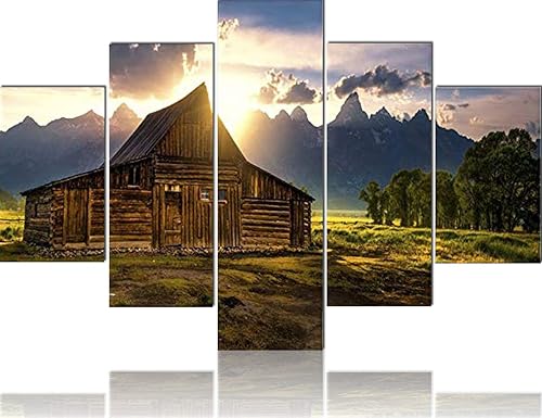 Vista 295 de Paisaje de 5 piezas pintura sobre lienzo