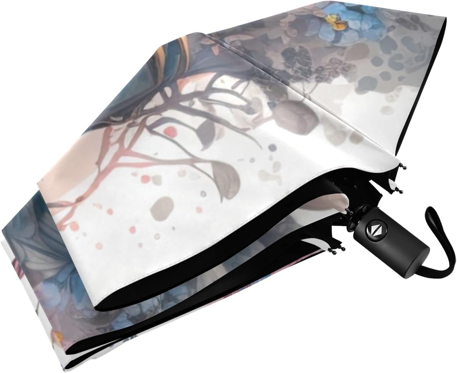 Vnurnrn Windproof Travel Umbrella, Portable Compact Automatic Folding Umbrella, Paint Owl Umbrellas for Rain, Men & Women, Uv Protection