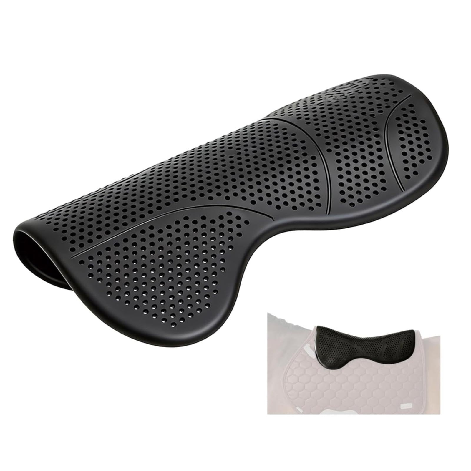 Sottosella in Gel di Silicone per Cavalli: Protezione dagli Urti, Antiscivolo E Versatile per Dressage, Salto Ostacoli E, Nero